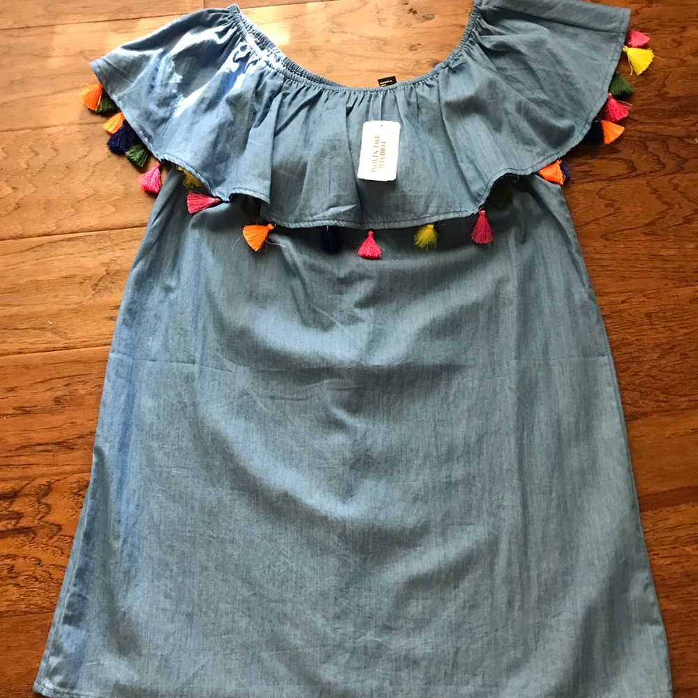 Forever 21 Denim Tassel Dress WITH TAGS